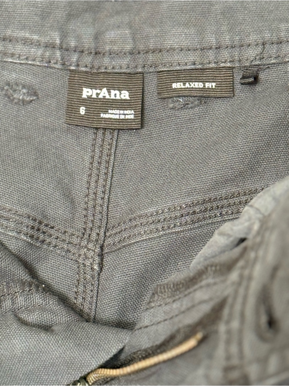 prAna Women’s Utility Pants Charcoal Canvas Relaxed Fit Outdoor Casual Size 6 - Picture 6 of 9